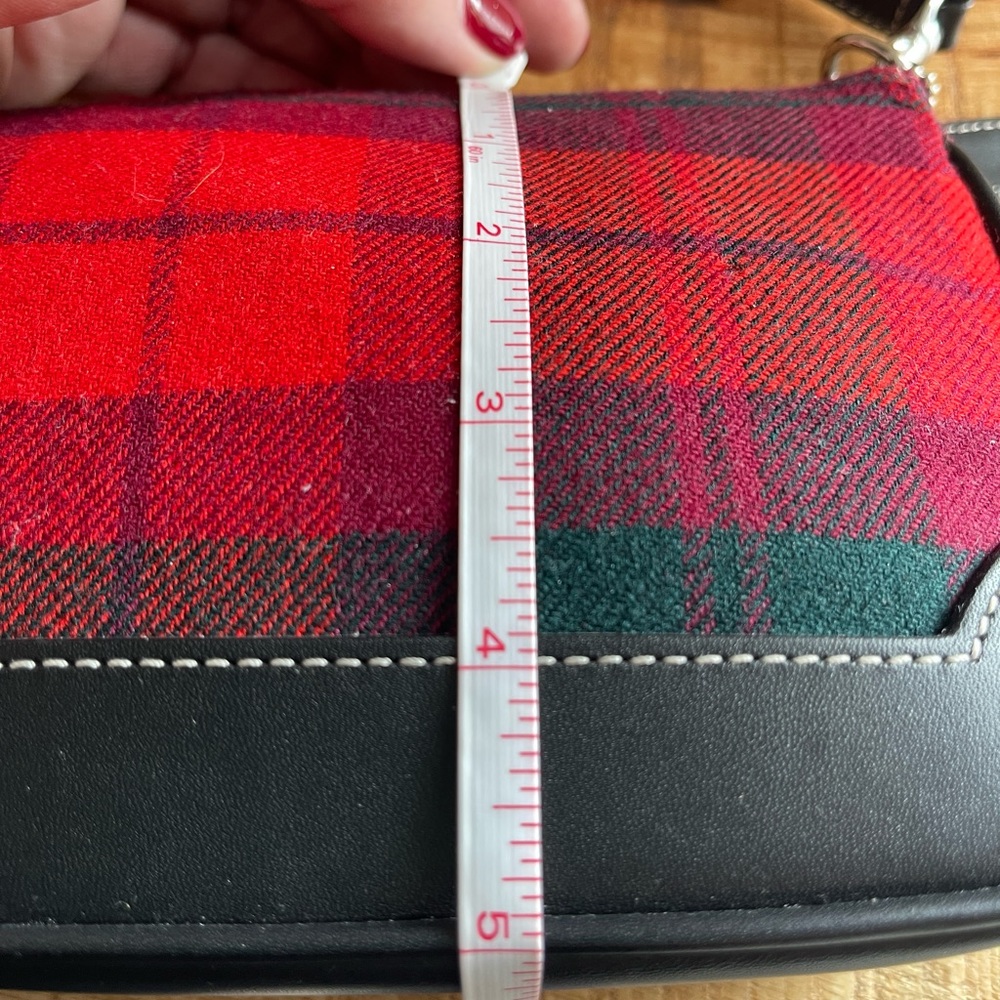 COACH Leather and Tartan Fabric Convertible Handbag Wristlet Purse Clutch NWOT - Picture 11 of 14